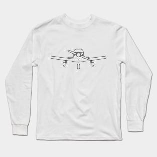Piper PA28 outline graphic (black) Long Sleeve T-Shirt